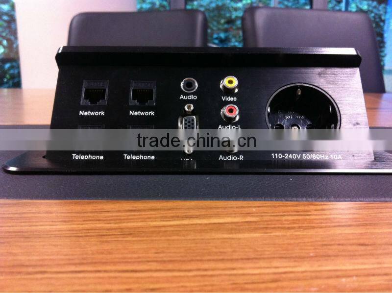 BW-T651 Multimedia Connection Panel Desk VGA/Pop Up Power Socket For Meeting Table