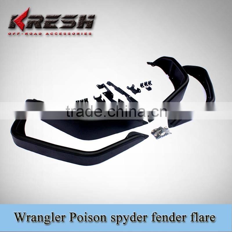 High quality 4x4 SUV aluminum jeep poison spyder wrangler aluminum alloy fender flares with different colors