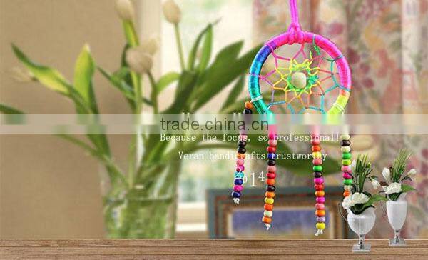 Colorful wood beads Dream catcher Indian car pendant dreamcatcher