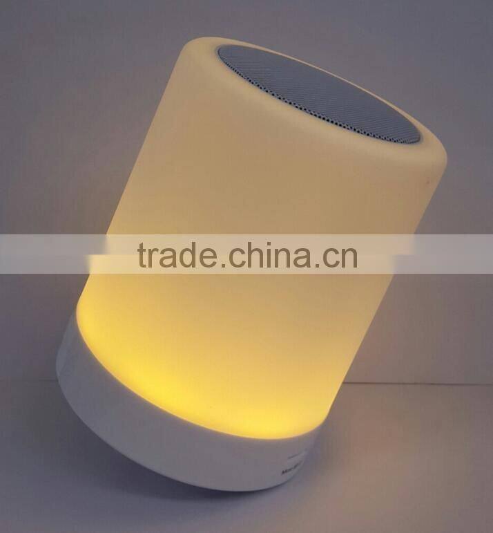 Wireless Bluetooth Speaker Hands-free Call Colorful Touch LED Light Lamp With TF Card Music Player Smart Speakers Subwoofer