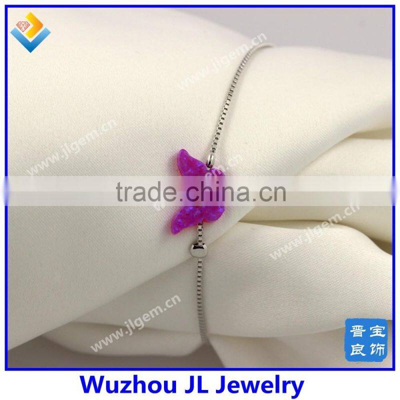 Synthetic opal jewelry pink op61 butterfly pendant for making necklace and bracelet