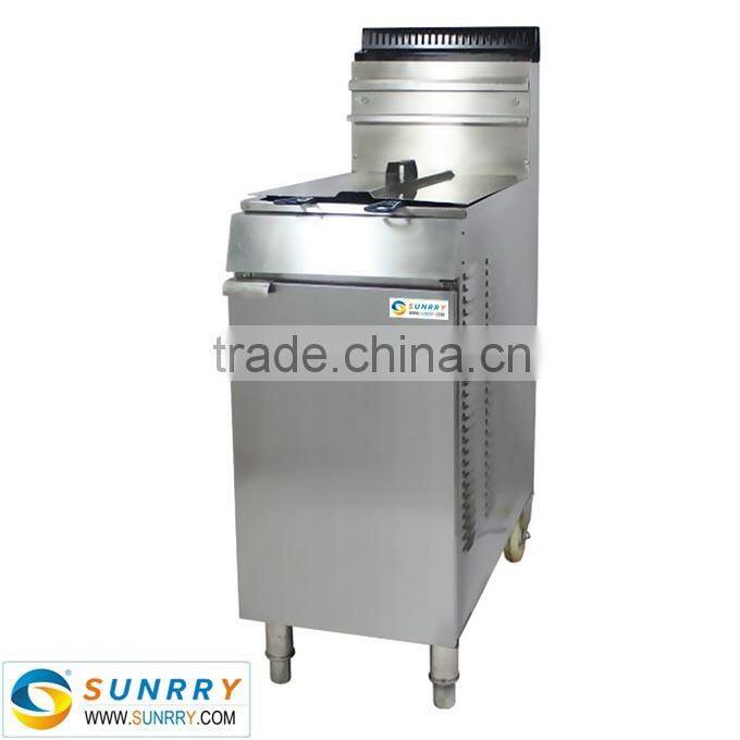 Standing 1 tank 1 basket gas fryer commercial machine for frying potato french fries and chicken (SY-FF121G SUNRRY)