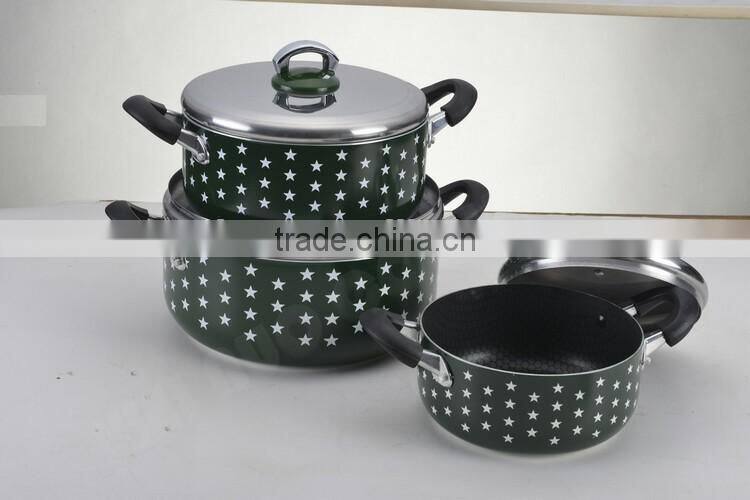 Aluminum pressed non-stick casserole/stockpot/pot with ceramic coating