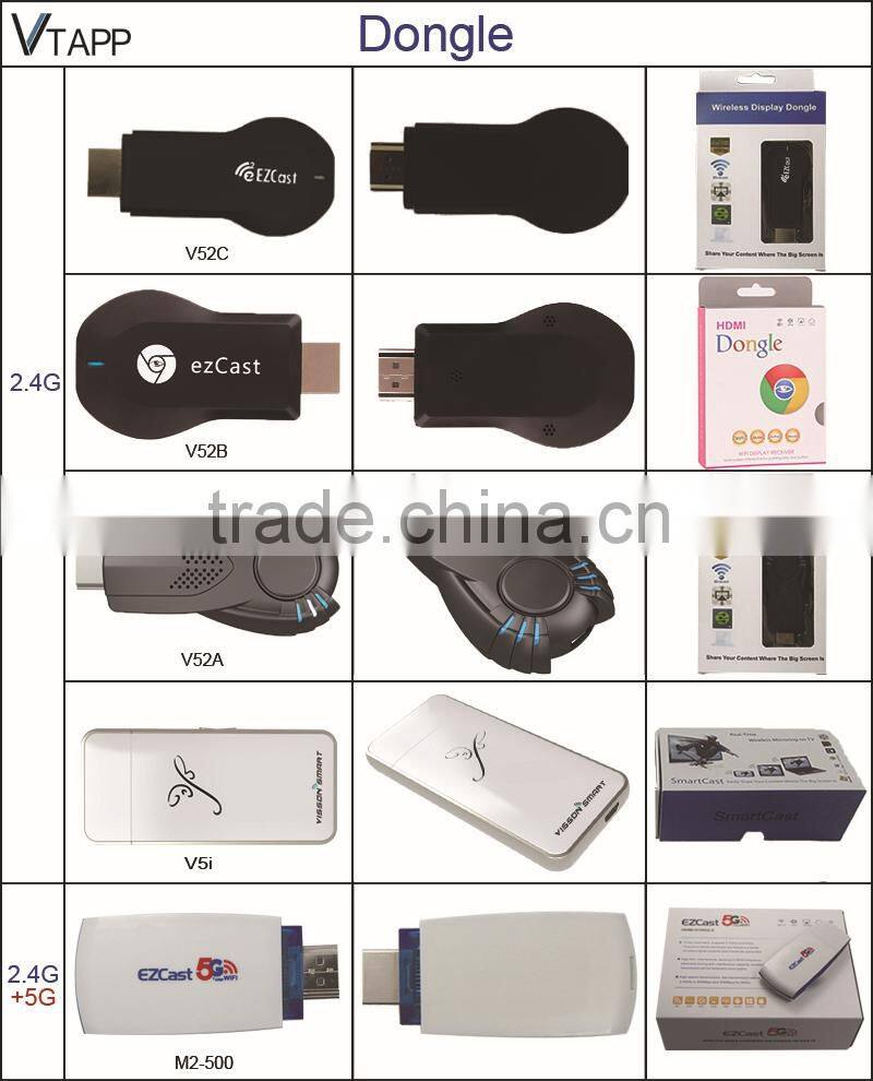 SU Hot Selling EZcast dongle Miracast DLNA Airplay Mirroring WiFi dongle chromecast factory price wifi dongle sim card