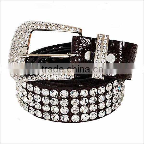 Three Line Rhinestone Stud Belt