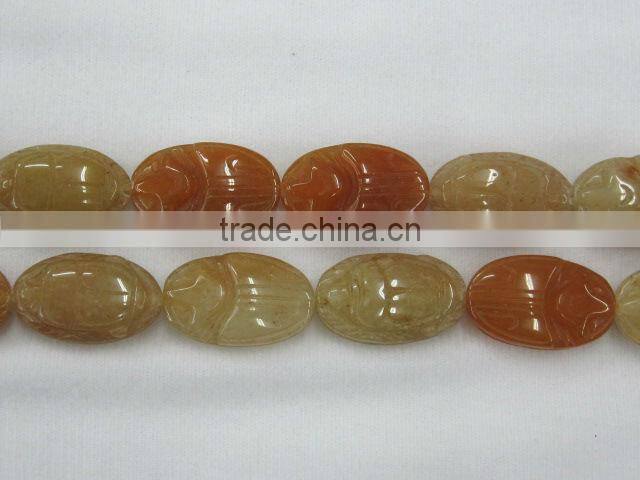 Red Aventurine carved bettle