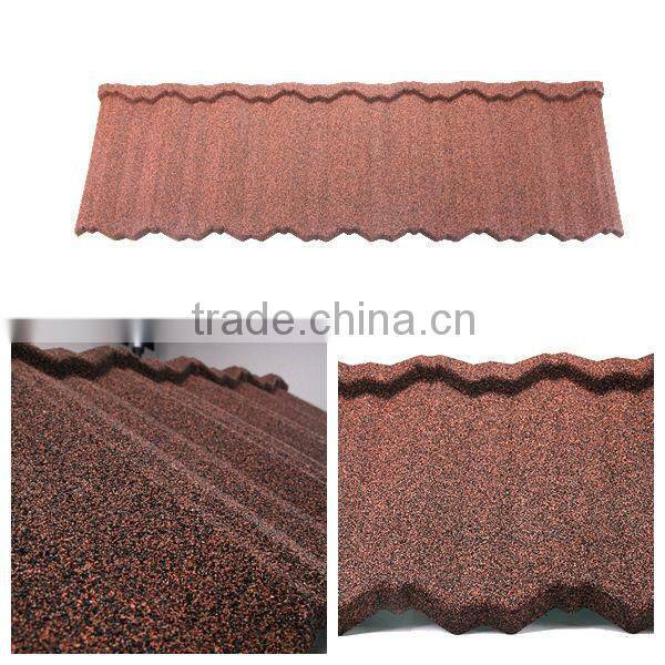Chestnut color spanish type stone coated roof tiles prices