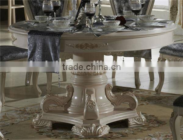 Noble treasures elegant french style dinging table and chair set with cabinet / french royal round table CZ102