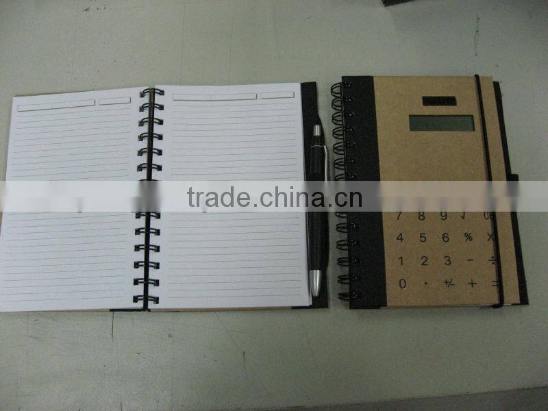 Multifunctional notebook calculator with pen