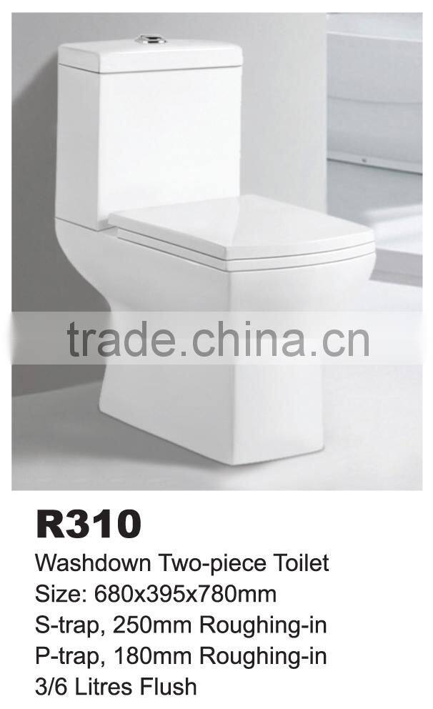 bathroom two piece floor toilet with tank