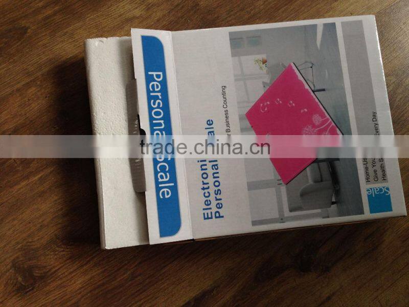 Auto on digital measures weight body scale with slik printing platform electronic weighing