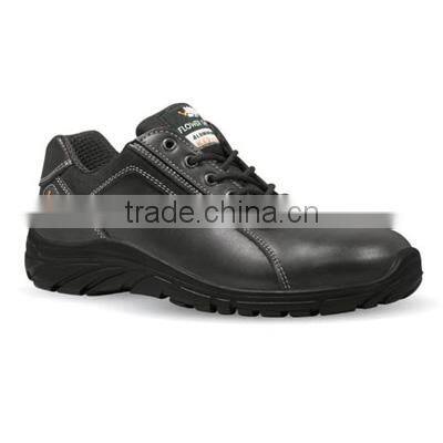 PU solo full grain smooth leather safety shoes with anti-perforation function