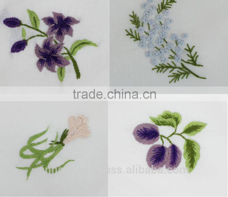 Hand embroidery cotton napkins, hemstitch napkins