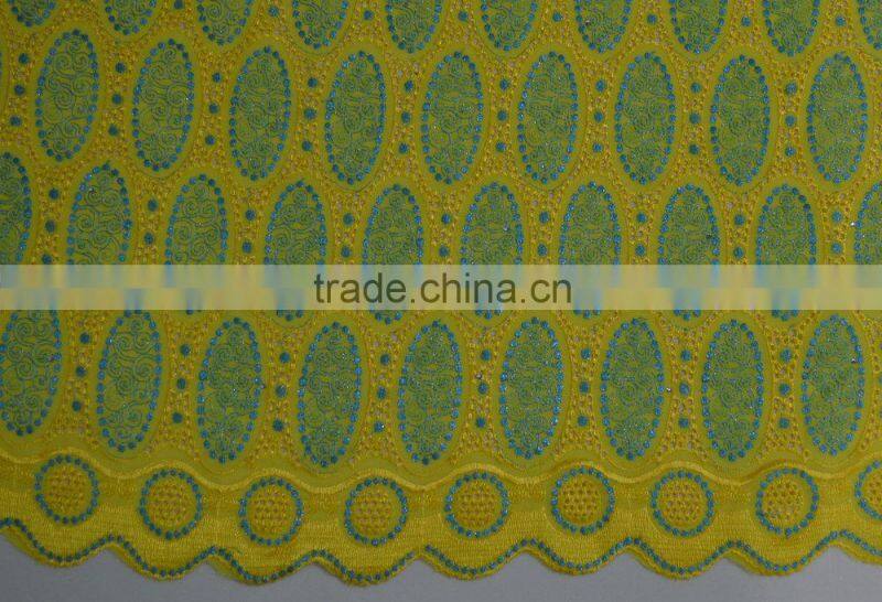 2015 new arrival african swiss lace fabric bulk lace fabric swiss cotton lace fabric