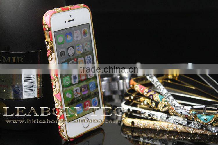 Wholesale new product china alibaba supplier bling bling diamand Aluminum Bumper Case Cover For iphone 5 5s