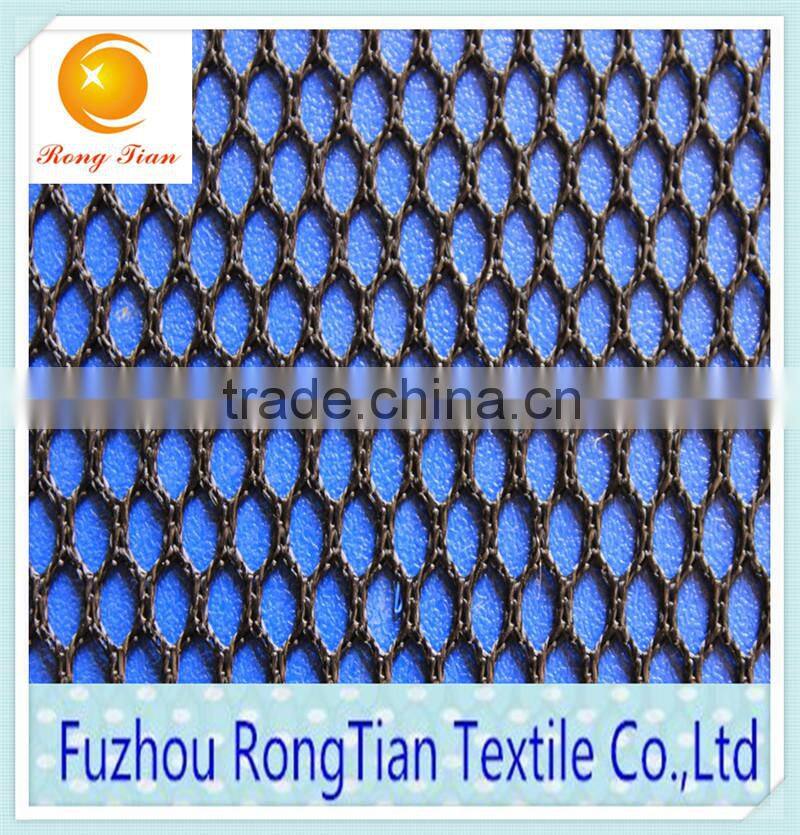Wholesale polyester tricot black heavy hexagonal mesh fabric for car seat