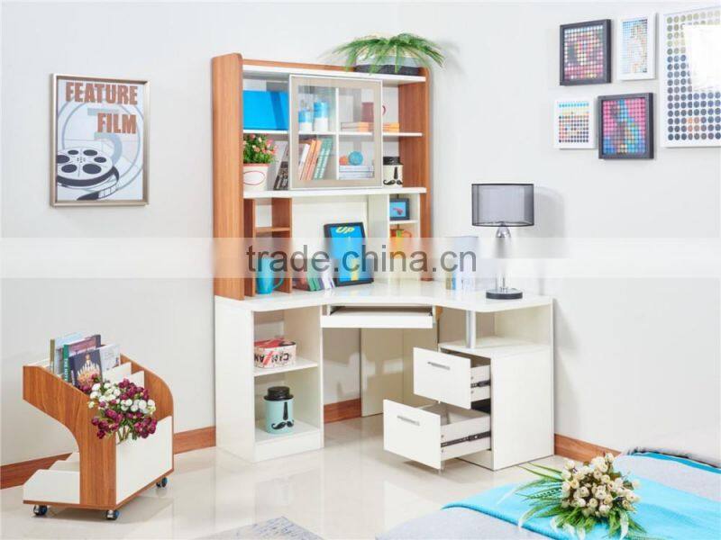 Modern wooden shining white eco friendly Single Bedroom Set Furniture/chilldrenn bedroom furniture set