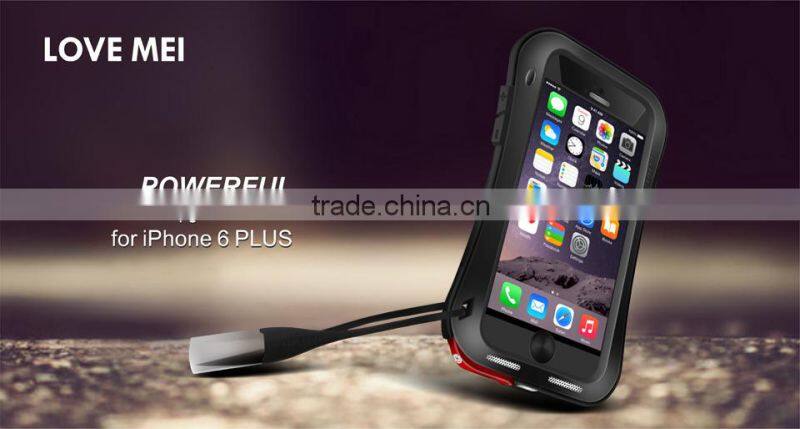 Love Mei Gorilla Glass Aluminum Outdoor Waterproof Case For iPhone 6 Plus