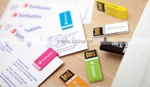 Promotional item mini size plastic paperclip usb flash pen driver with custom logo printing