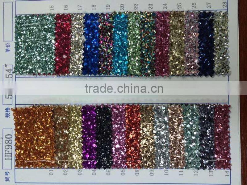 2016 new design shining lace glitter PU synthetic leather