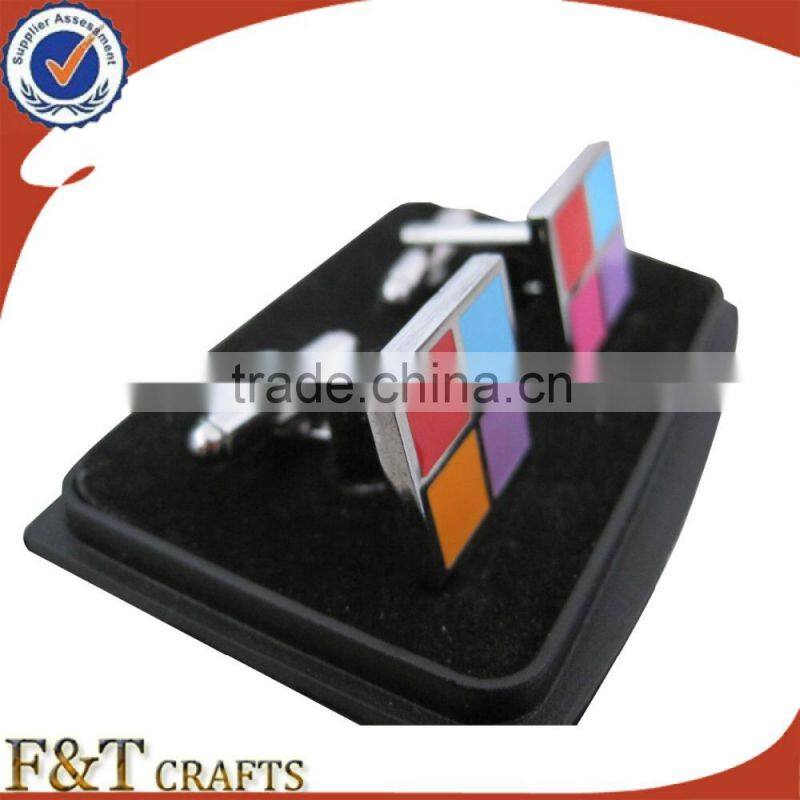 New style hot sales plating nickle pro-enamel cufflink/cufflink manufacturer/metal cufflink