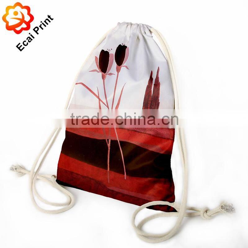 2016 personalized customize sublimation cinch backpack