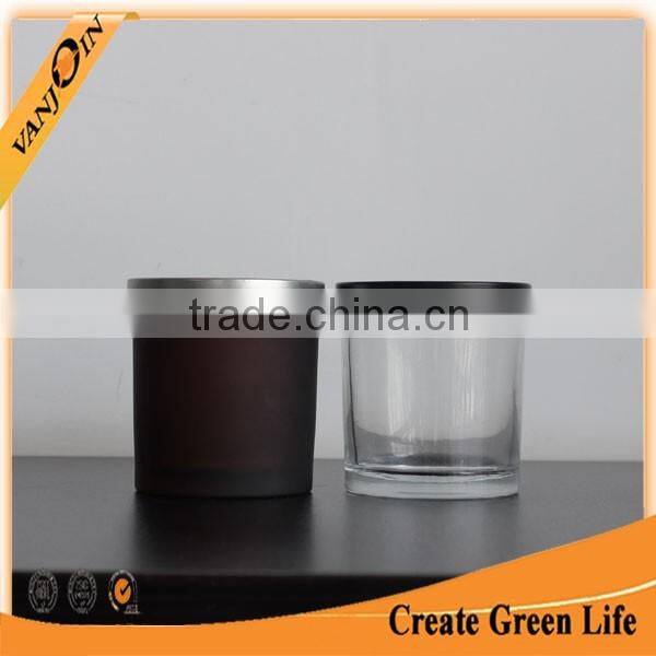 Customized 10oz Glass Candle Holder Cylinder Shape