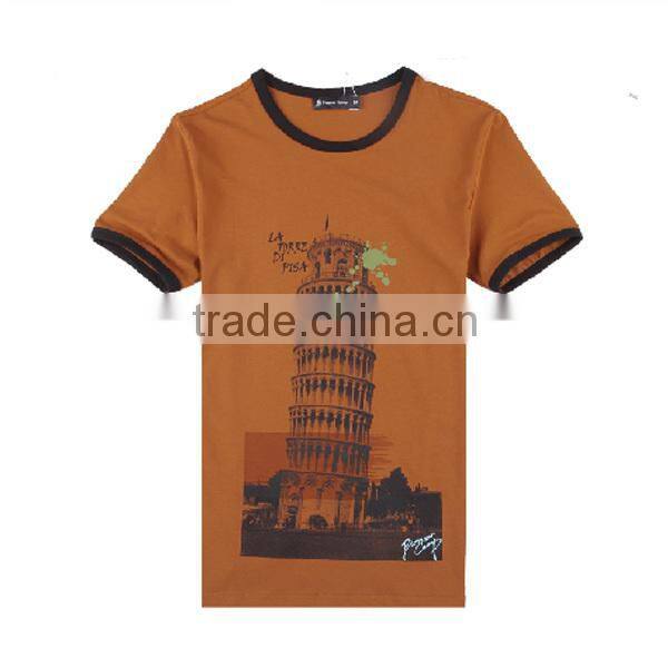 2014 Latest Style Premuim Cotton Manufactory Short Sleeve T shirts Free Sample (lyt010039)