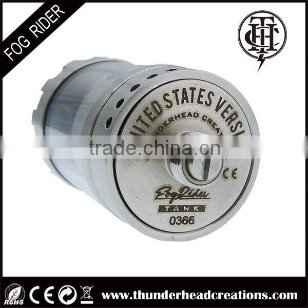 THC wide bore drip tip, cyclops air flow control RTA fog rider tank