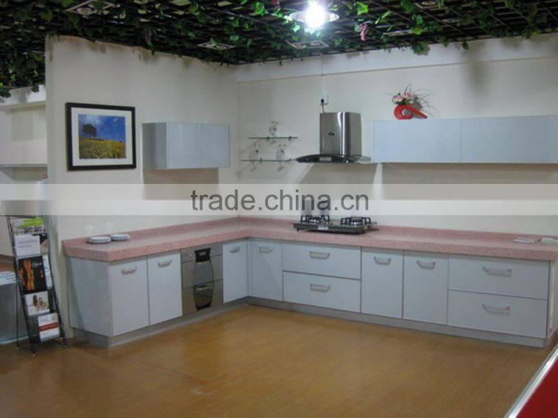 prefabricated/lastest/colour/ cheapest MDF faced in PVC membrane kitchen cabinets