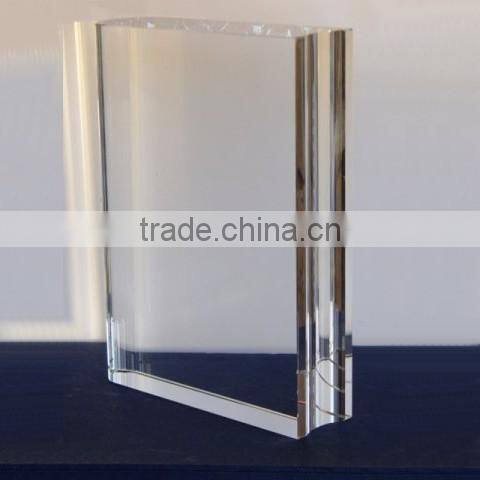 Noble clear cheap crystal book shape trophy for wedding souvenir