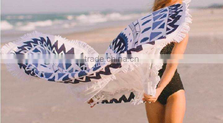 large round Beach Towel with tassels