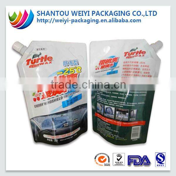 Custom flexible plastic spout pouch liquid packaging bags for detergent