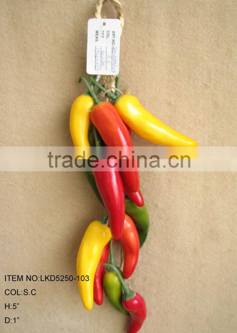 2015 High Quality Harvest Artificial yellow red green pepper String Artificial vegatables String home decoration