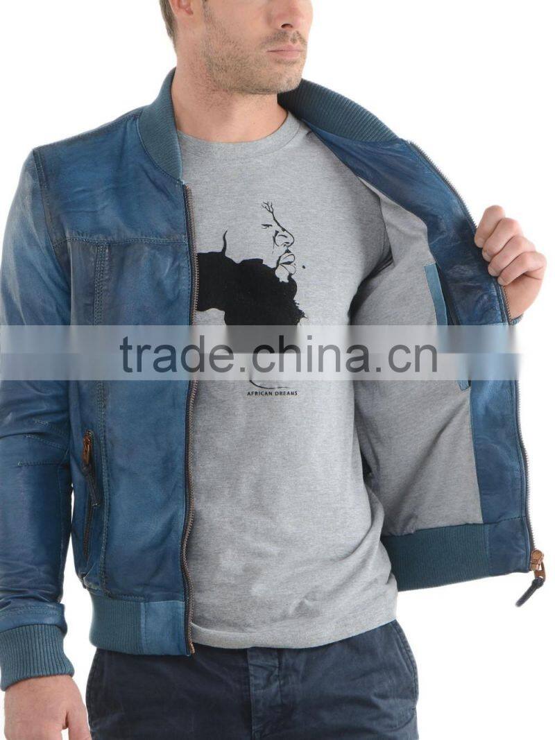 Classical Mens Classic Leather Jacket Fashion 2016