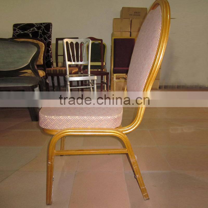 Rental hotel golden banquet dining stacking chair YC602