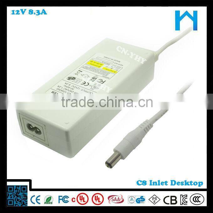 ac dc adapter 220v to 12v 8.3a 100w UL listed