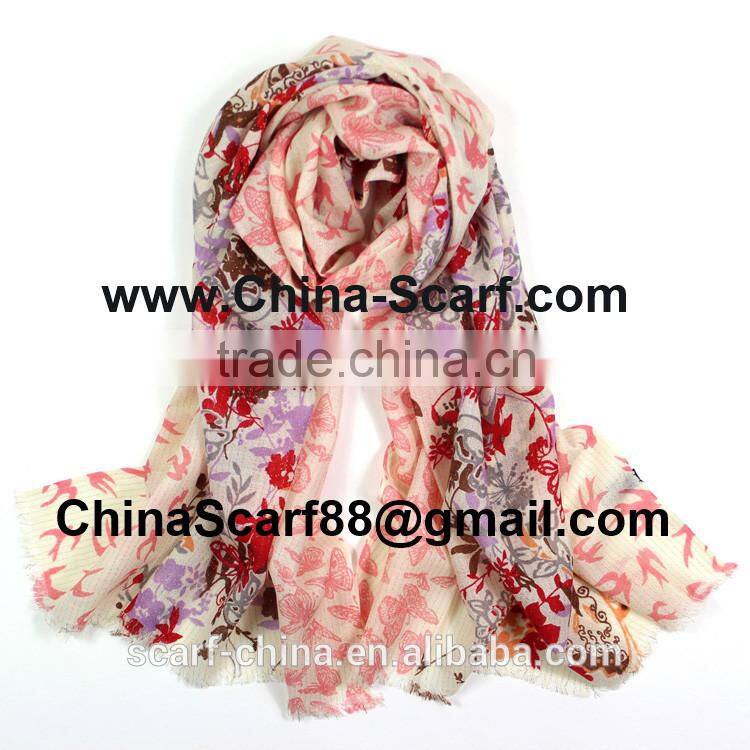 Wholesale gold thread wool scarf