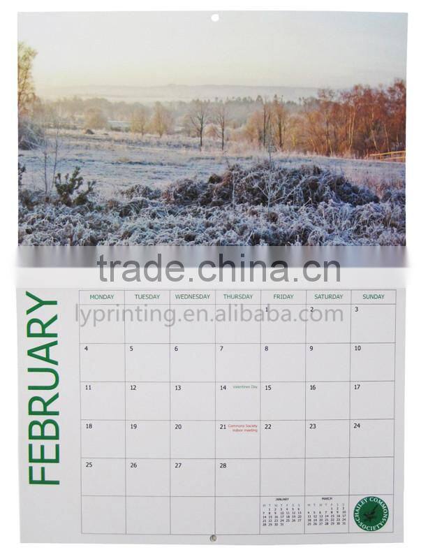 2016 professional calendar printing logo printing
