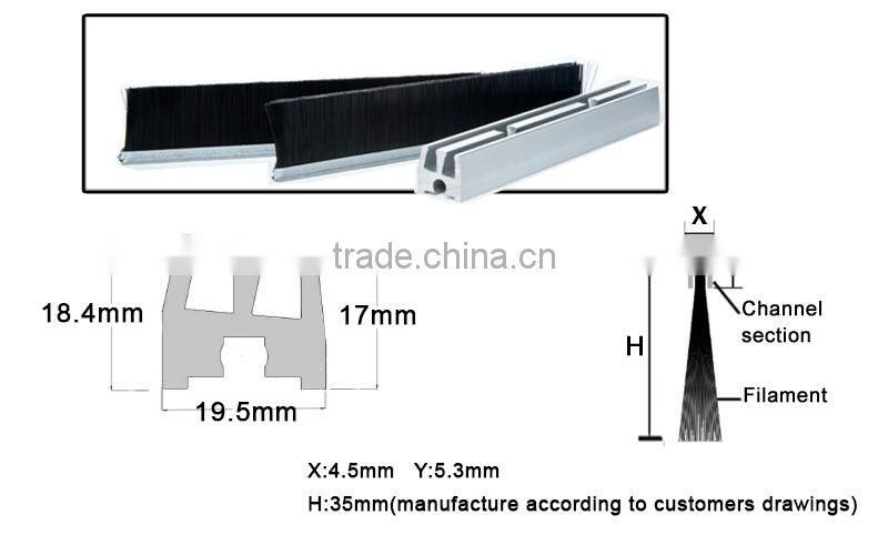 Aluminum Holder Escalator side brush Escalator brush strip