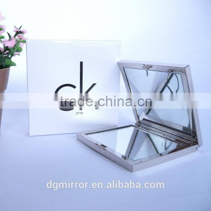 Party pocket compact mirror, beidesmaid gift, fold double sided make up mirror, lady square metal pocket mirror