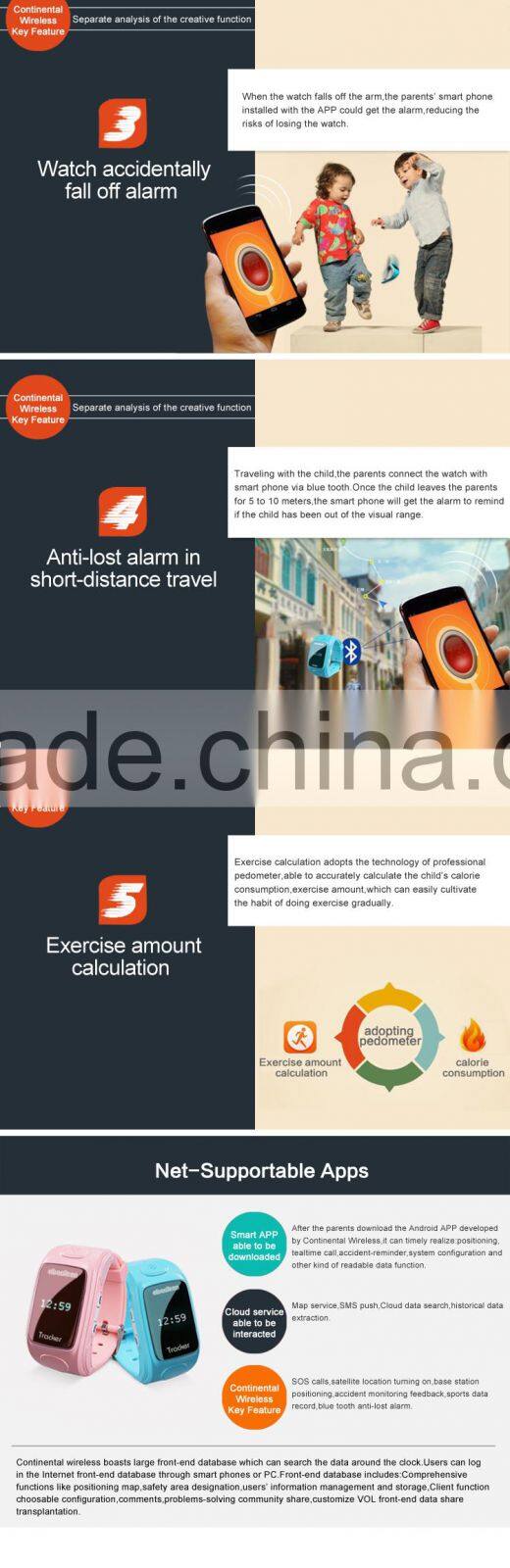 Anti-lost anti-kidnapping kids gps tracker with SOS function