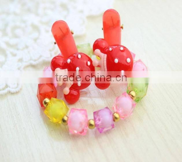 Wholesale baby girl plastic hair clips double hair grip hair accessory