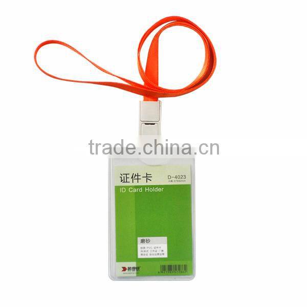 alibaba supplier RBD 0.4mm PVC Soft Frosted Badge Holder D4024