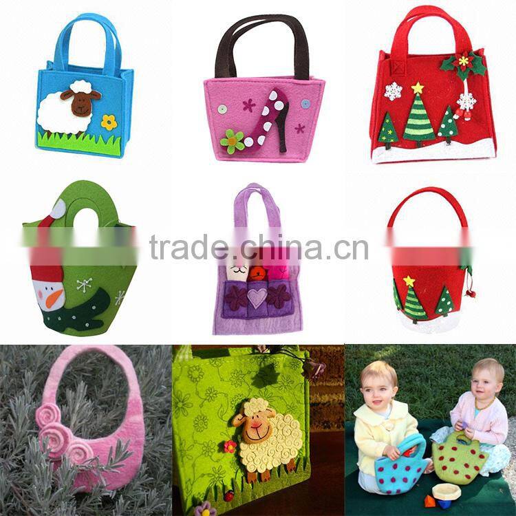 Wool Felt Messenger Bag Reusable Felt Bags