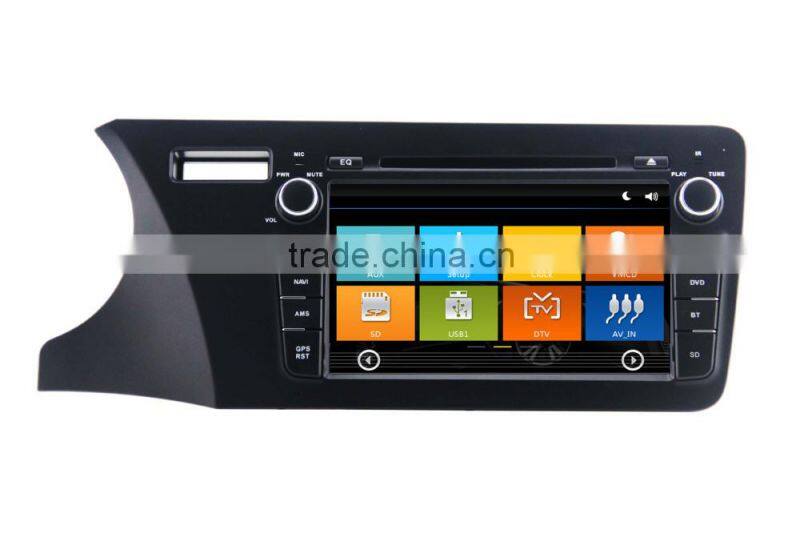 car dvd gps navigation for Honda CITY 2014 LHR support GPS+Bluetooth+Radio+SWC+Digital TV+3G internet+WIFI+ATV+DVR
