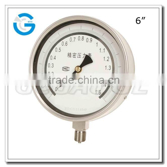 High quality all stainless steel test accurate type pressure gauge