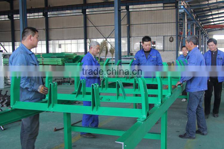 Belt conveyor trough idler roller frame