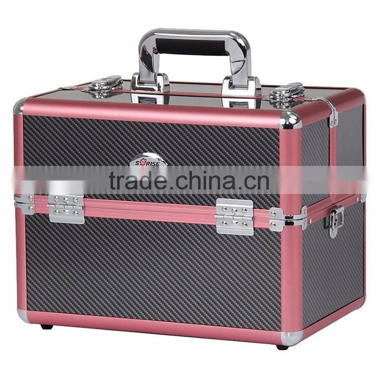 PVC Custom Lock Hard Side Cosmetic Case