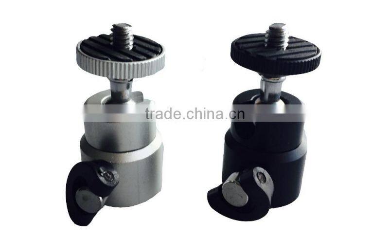 Mini Ball Head For Camera,Solid Aluminum Ball Head, 360 Degree Rotated Swivel, 1/4 Screw